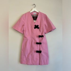GANNI WRAP BOW DRESS 38